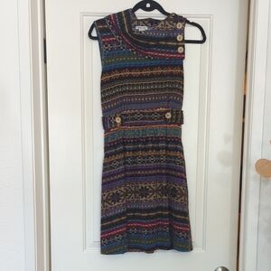 Modcloth "Coach Tour" Faire Isle Sweater Dress S